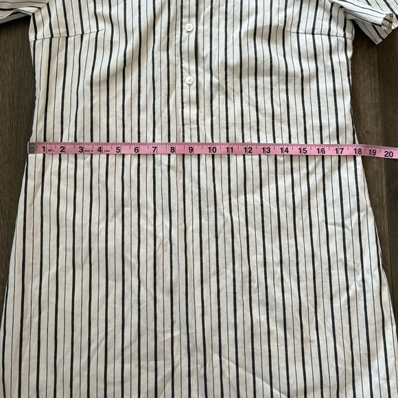 THEORY Women’s Trapeze Dress Linen Cotton Blend Striped Size Medium - Picture 4 of 11